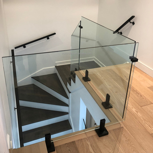 YL Easy DIY Glass Black 316 Outdoor House Terrace <strong>Porch</strong> Glass Pool Fence Spigot Balustrade Glass Fence Balcony Railing