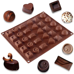 Moldes de Silicona Ecológicos MIXWARES para Chocolate, Corazón, Semicírculo, Cuadrado, Herramientas para Hornear Dulces y Pasteles, Bolsa OPP - Product Image 1