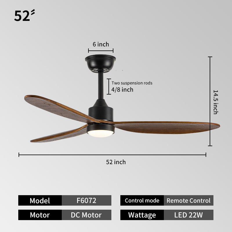 52 pouces noir + couleur du bois foncé