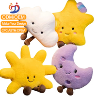 Jouets en peluche personnalisés en gros, peluches douces et mignonnes, oreillers étoile, soleil, lune, nuage, jouet en peluche pour enfants, cadeaux