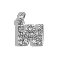 Breloques pour fabrication de bijoux Pendentif initial plaqué or CZ Breloques 26 lettres Pendentif alphabet en acier inoxydable