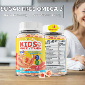 Caramelle Gommose Multivitaminiche <span class=keywords><strong>Omega</strong></span> 3 al Gusto Arancia per Bambini, Stimolano il Sistema Immunitario, Sicure per Neonati, Dosaggio Controllato - Product Image 2