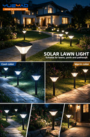 Lampe solaire sans fil pour pelouse, boîtier en aluminium moulé sous pression, lampe extérieure facile à installer pour jardin, cour, allée