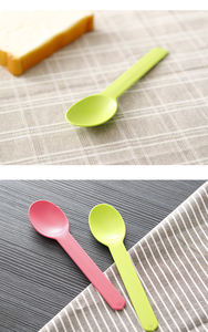 ภาพวาดบางเป็นมิตรกับสิ่งแวดล้อมซิลิโคนขายส่งโลโก้ที่กำหนดเองเด็กฝึกอบรมไม้มินิช้อนส้อมให้อาหาร150มิลลิลิตร - Product Image 5