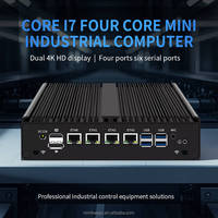 Solución de Computadora Thin Client Sin Ventilador, 4 Lan, 6COM, Core I7 8550u 7100U, Pantalla LVDS EDP, Módulo 4G, EFI BIOS, Componentes de PC Industriales