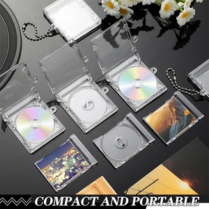 Mini porte-clés CD, étuis transparents pour albums DVD, supports de disques compacts vierges en vrac, pendentifs personnalisables pour la décoration et les cadeaux - Product Image 2
