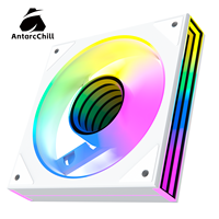 Ventilateur de châssis RGB AntarcChill blanc 120 mm 4 broches, logo ODM personnalisé, longue durée de vie, refroidissement du processeur, refroidissement de l'ordinateur de jeu PC