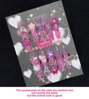 Faux Ongles à Presser Y2K « Spicy Girl », Style Gothique Punk en Métal Carré, Fait Main en 3D, Cadeaux Bijoux pour Filles