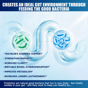 कच्चे प्रोबायोटिक Capsules-10B cfu 34 उपभेदों पाचन एंजाइम और वयस्कों के लिए पाचन स्वास्थ्य सहायता - Product Image 5