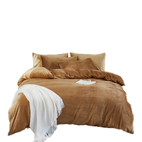 Ensemble de literie en velours cristal 100% polyester, plusieurs couleurs disponibles, taille personnalisée, 4 pièces, linge de lit, livraison directe d'usine
