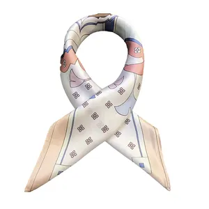 High quality 55cm square women's silk scarf custom silk scarf digital printing 100 silk scarf