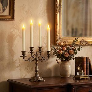 Battery Operated Ivory Plastic Light 10 Key Remote Control <b>Candle</b> Stick LED <b>Taper</b> <b>Candle</b> - Product Image 4