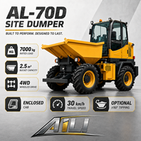 Mini-dumper hydraulique 4x4, capacité de charge de 7 tonnes, dumper de chantier, quatre roues motrices, camion à benne basculante