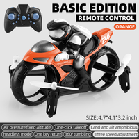 2.4Ghz Rc Moto Volante Mini 4 Axies Terre Et Air Amphibie 2 En 1 Télécommande Moto Jouet Pour Enfants