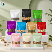 Sachet Doypack refermable avec fenêtre transparente, emballage alimentaire pour snacks, noix, café, thé, couleur personnalisée, vente en gros