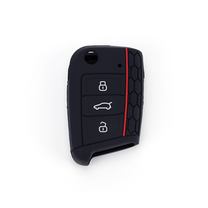 Protezione in Silicone per Chiavi Auto Volkswagen VW Tiguan Passat Golf <span class=keywords><strong>Skoda</strong></span> Superb Fabia, Custodia per Chiave Pieghevole a 3 Pulsanti, Produzione OEM - Product Image 4