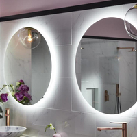 Miroir circulaire moderne d'usine de taille différente personnalisé miroir antiexplosion sans cadre suspendu au mur pour salle de bain miroir LED rond