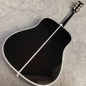 Reliure d'ormeau personnalisée couleur noire brillante 5A Dreadnought D corps guitare acoustique folk de 41 pouces accepter les OEM de guitare - Product Image 6