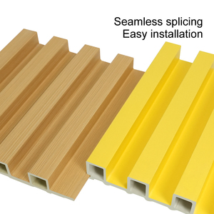 Wpc Lambrin Decorativo Panneau mural intérieur cannelé Panneaux muraux en bois plastique Style contemporain - Product Image 5