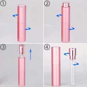 Atomizador de Perfume de Aluminio y Vidrio Multicolor de 5ml y 10ml, Recargable, con Acabado Esmerilado, 100 Unidades, Impresión Serigráfica - Product Image 6