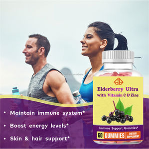 Gummies OEM à l'extrait de sureau, vitamine C et zinc pour soutenir l'immunité et l'énergie des adultes et des enfants, favoriser la santé des cheveux et de la peau, 60 unités - Product Image 3