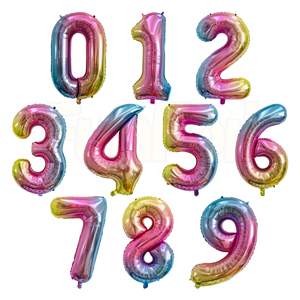 Funfoil Brandneuer 40-Zoll-Bulk-Packungs-Regenbogen-Nummernballon mit helium gefüllter Nylon folie für Party dekoration - Product Image 1