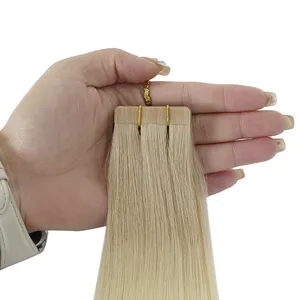 Fornitore di fabbrica groviglio libera spargimento libera vergine 100% umano completo cuticola intatta nastro adesivo capelli estensione per bianco NB #