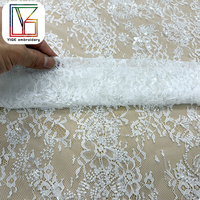 Nouveau design de tissu en dentelle à cils, dentelle Chantilly, tissu perlé, dentelle florale, tissu perlé pour robes de mariée et robes de bal