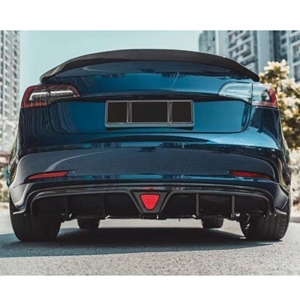 Becquet de diffuseur de lèvre de pare-chocs arrière en fibre de carbone de style <span class=keywords><strong>C</strong></span> pour Tesla Model 3 de 2016 à 2021 - Product Image 6