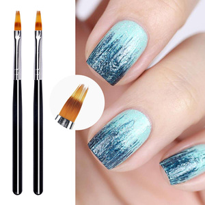 Pinceau à ongles en nylon doux <span class=keywords><strong>de</strong></span> qualité supérieure, dégradé argent-noir, pour gel UV, accessoires <span class=keywords><strong>de</strong></span> peinture et <span class=keywords><strong>de</strong></span> mélange pour ongles DIY, OEM disponible, CE - Product Image 2