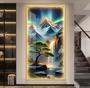 Arte de Parede em Cristal com Luz LED Elegante, Presente para Aniversário, Celebração de Nova Casa, Decoração Única 108 Caracteres - Product Image 1