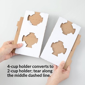 Plateaux porte-<span class=keywords><strong>gobelets</strong></span> <span class=keywords><strong>en</strong></span> <span class=keywords><strong>carton</strong></span> kraft durables pour 2 ou 4 <span class=keywords><strong>gobelets</strong></span> à café, <span class=keywords><strong>en</strong></span> papier recyclé - Product Image 3