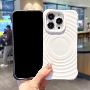 2025 nuevo diseño Circle Wave funda de teléfono para iPhone 16 15 Pro Max 14 13 12 funda transparente para carga magnética de silicona - Product Image 3