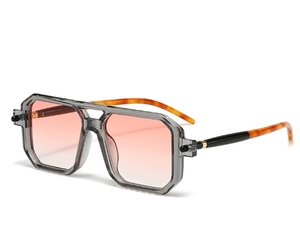 European American Retro Pendulum Sunglasses with UV400 Square <b>Frame</b> New Cross-Border Street Photography Trendy Double Beam - Product Image 2