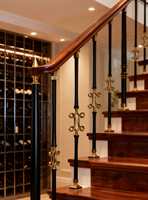 Style de luxe meilleur prix facile bricolage Installation noir aluminium balustrade mains courantes métal rampe broches pour balcon escalier