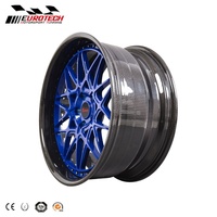 2023 haute qualité 5 trous jantes de voiture en Fiber de carbone roues 19 '20' 21 'conception de couleur personnalisée carbone Alliminum roue en deux pièces
