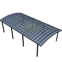 Pare-soleil extérieur étanche en polycarbonate aluminium pour voiture, cadre métallique pour parking, bois traité sous pression, type naturel
