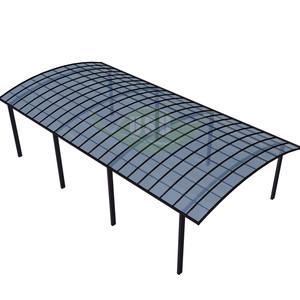 Pare-soleil extérieur étanche en polycarbonate aluminium pour voiture, cadre métallique pour parking, <span class=keywords><strong>bois</strong></span> traité sous pression, type naturel - Product Image 2