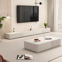 Mueble de TV Estilo Francés, Moderno y Sencillo, para una Sala de Estar Contemporánea y Lujosa Mueble para TV de Madera Maciza en Color Blanco