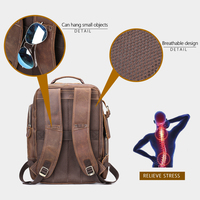 Vente en gros Crazy Horse cuir Logo personnalisé école hommes sac à dos bureau ordinateur sac ordinateur portable affaires voyage sac à bandoulière sac à dos