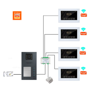 Videoportero Inteligente WiFi TYSH con Cámara, Aplicación Tuya, <span class=keywords><strong>Intercomunicador</strong></span> de Video para 4 Unidades Familiares, Sistema de Intercomunicación para Múltiples Apartamentos - Product Image 1