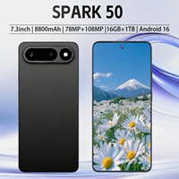 Smartphone Spark 50 5G, écran 7,3 pouces, mémoire 16+1 To, GPS, déverrouillage facial, idéal pour le bureau quotidien, les jeux, les voyages en voiture et le divertissement