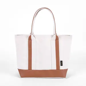 Eco Friendly Custom Logo Square Shape Laminated Waterproof Canvas Cotton Shopping Tote Bag with Handle