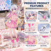 Support de figurine personnalisé en acrylique transparent pour anime, vente en gros, fabricant OEM, fournisseur d'usine, présentoir de bureau, cadeaux, emballage B2B