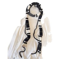 Écharpe en tricot rayée fine et douce, personnalisable avec logo, style vintage, longue et étroite, en fil duveteux, idéale pour l'automne et l'hiver – Fabrication depuis 16 ans