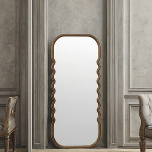 Nouveau Design 2025 Mur Plancher Ondulé Forme <span class=keywords><strong>Miroir</strong></span> Cadre En Bois Massif <span class=keywords><strong>pour</strong></span> Salon <span class=keywords><strong>Couloir</strong></span> Moderne <span class=keywords><strong>Grand</strong></span> Corps Longueur <span class=keywords><strong>Miroir</strong></span> - Product Image 2