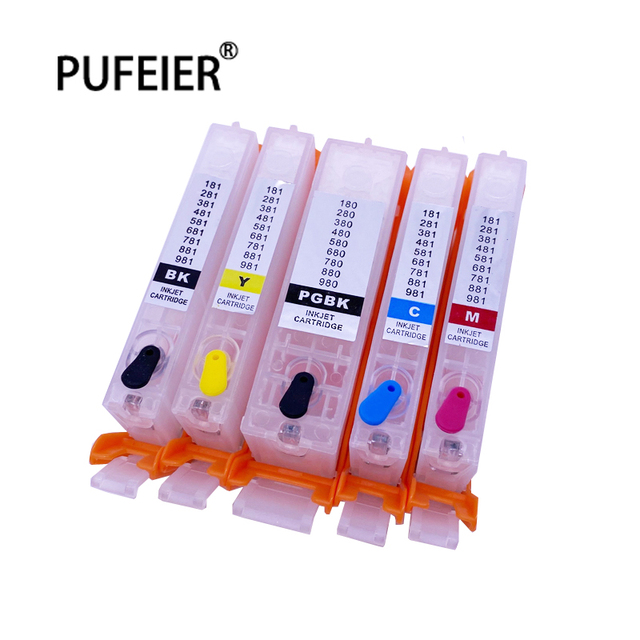 PGI-580 CLI-581 Refillable Ink Cartridge With Chip for Canon TR7550 TR8550 TS6150 TS6151 TS6250 TS9550 TS9551 TS705 TS6350 CISS