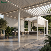 Pergola à lames orientables Greenawn en aluminium, imperméable, réglable, pour terrasse commerciale, jardin, sur mesure, OEM