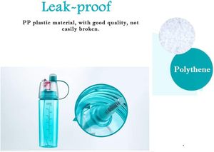 Logotipo personalizado regalo verano portátil 600Ml a prueba de fugas deportes al aire libre refrigeración nebulización botella de agua pulverizada - Product Image 5