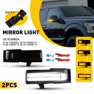 ไฟเลี้ยว LED แบบไดนามิกสำหรับกระจกมองข้าง  สำหรับรถฟอร์ด F150 ปี 2015-2020 สีเหลืองอำพันและสีขาว - Product Image 1
